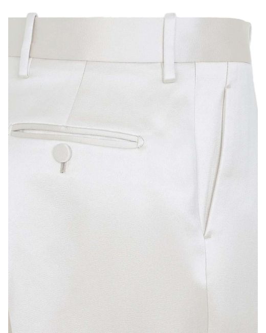 Tom Ford Gray Cotton And Silk Blend Trousers