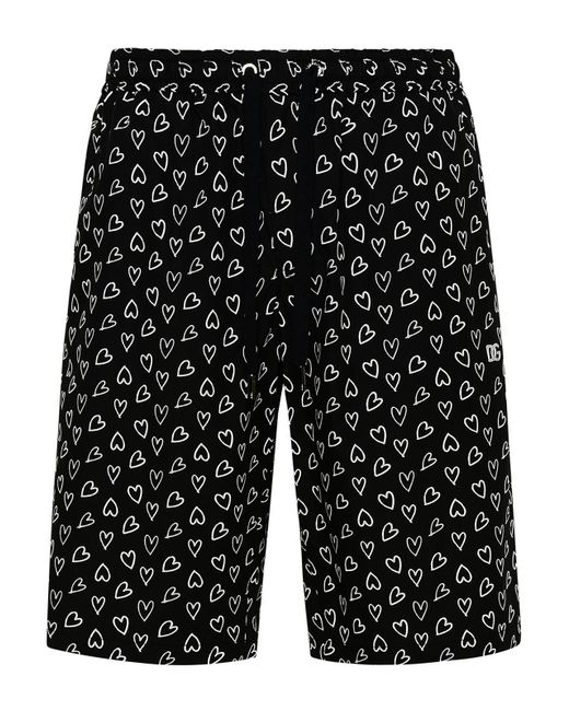 Dolce & Gabbana Black Bermuda Shorts In Cotton for men