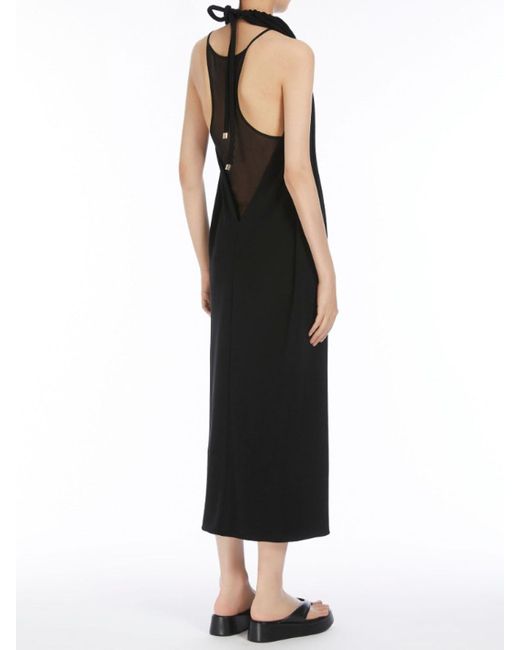 Sportmax Black Long Viscose Dress
