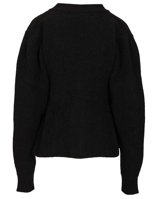 ROTATE BIRGER CHRISTENSEN Black Peplum Cardigan