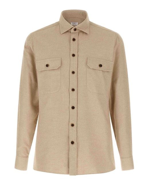 Camicia Di Flanella di Borriello in Natural da Uomo