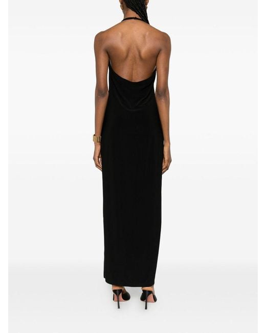 Norma Kamali Black Side Slit Long Dress