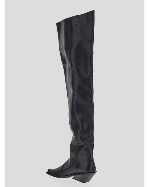 Ann Demeulemeester Black Boot With Squared Toe