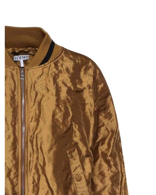 Loewe Brown Technical Fabric Bomber Jacket
