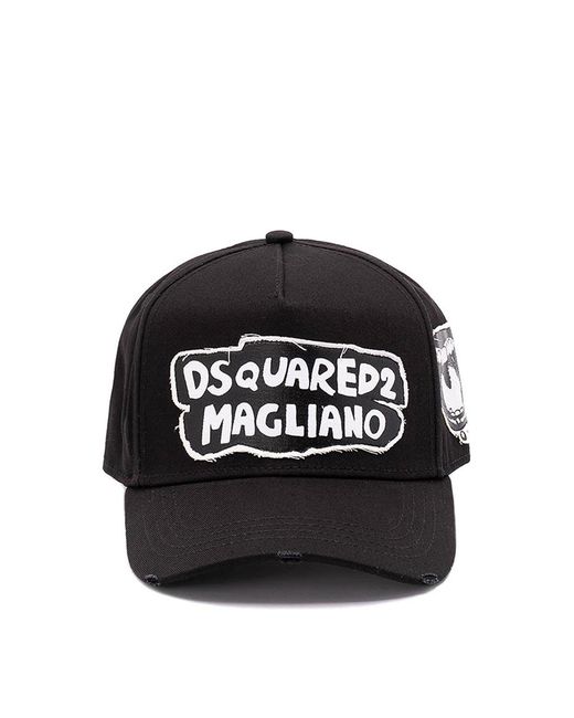 DSquared² Black Baseball Cap for men