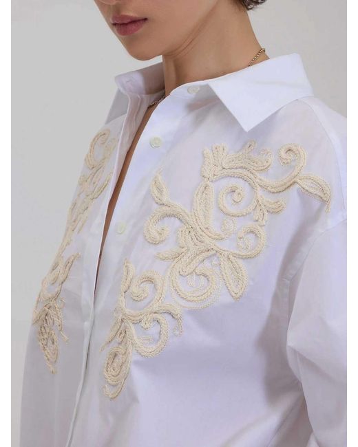 ERMANNO FIRENZE Purple Shirt With Embroidery
