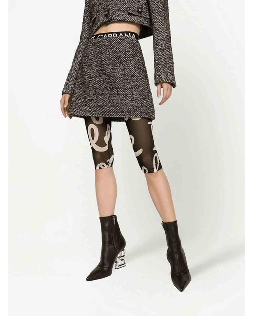 Dolce & Gabbana Gray Mid-Waisted Tweed Mini Skirt