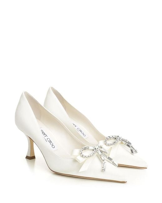 Jimmy Choo White Auria 70 Dcollet