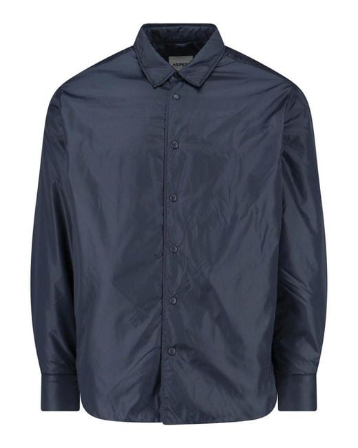 Aspesi Blue Nylon Shirt for men
