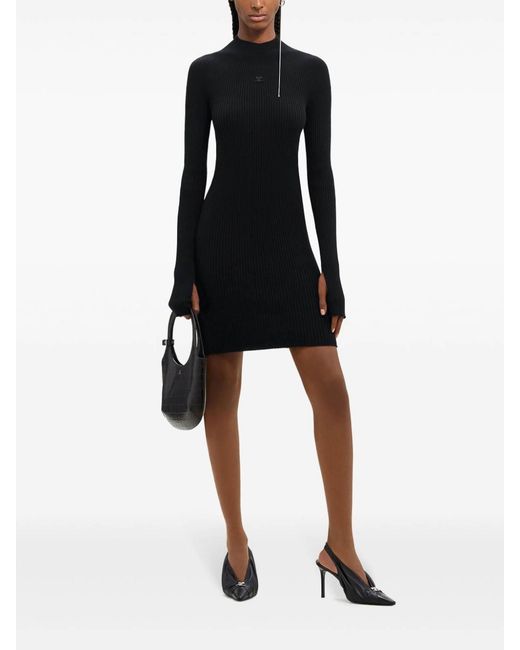 Courreges Black Organic Cotton Mini Dress