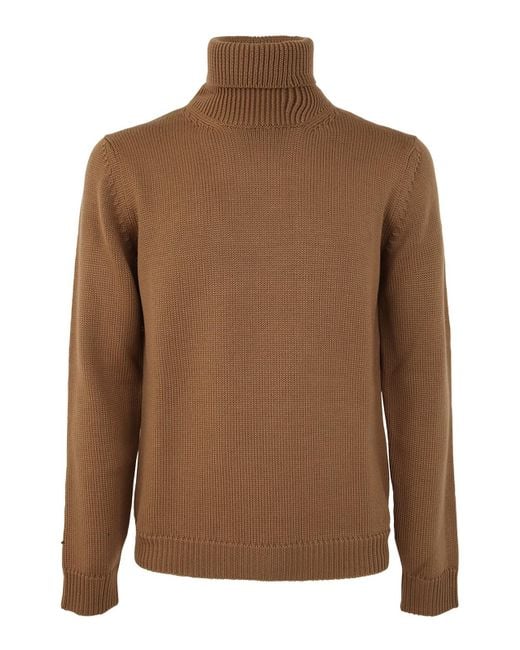 Nuur Brown Long Sleeve Turtle Neck Sweater for men
