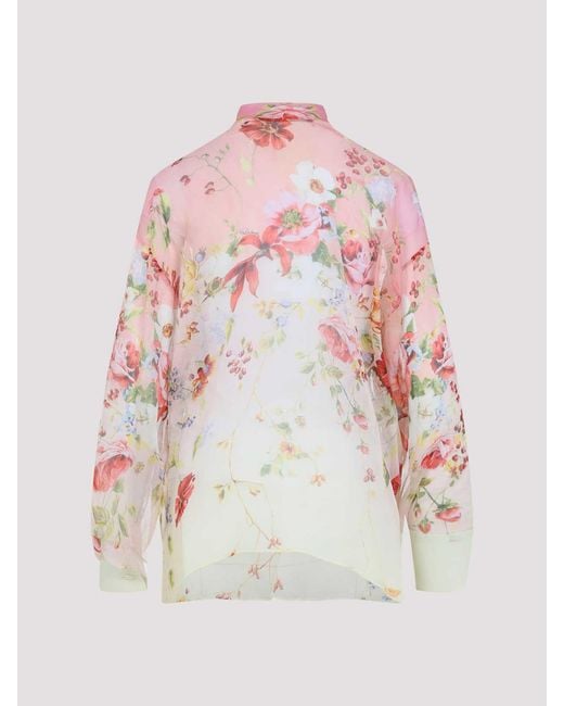 Roberto Cavalli White Miami Flowers Blouse