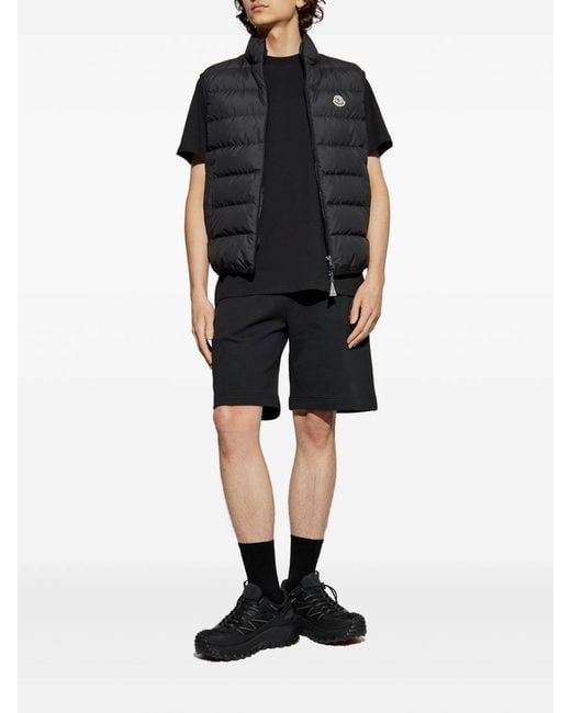 Moncler Black Cotton T-Shirt With Logo for men