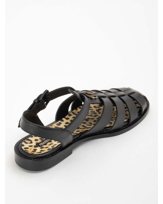 Roberto Cavalli Black Sandals for men