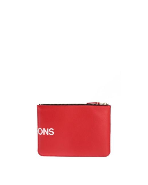 Comme des Garçons Red Huge Logo Clutch for men