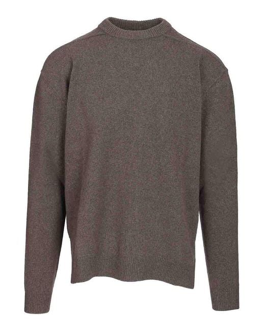 Rick Owens Gray Crew Neck Sweater for men