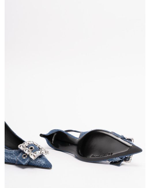 Dolce & Gabbana Blue Patchwork Denim Slingbacks