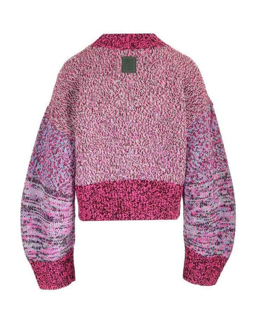 Loewe Red Multi-Thread Mouliné Wool Sweater