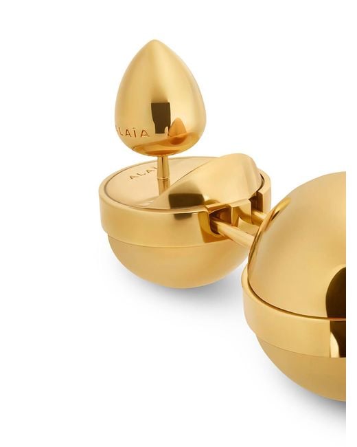 Alaïa Metallic Sphere Drop Earrings