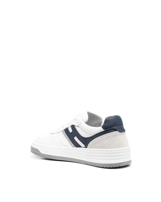 Hogan White Logo-Patch Low-Top Sneakers for men
