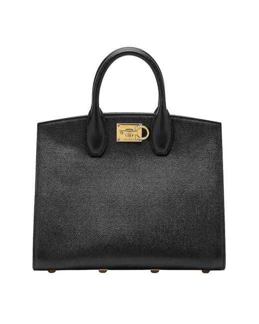 Ferragamo Black Logo Handbag