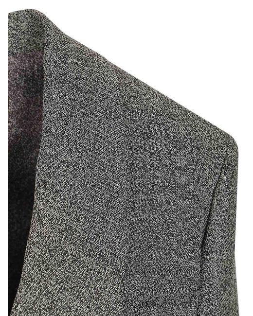 Emporio Armani Gray Double-Breasted Blazer