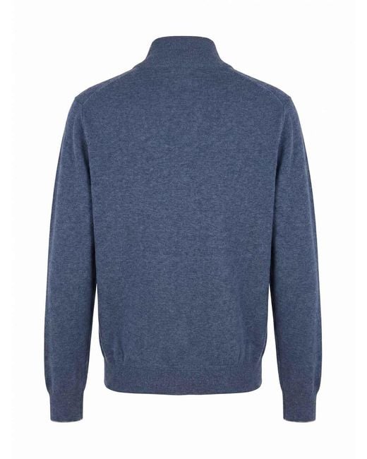 Brunello Cucinelli Blue Cashmere Sweater for men