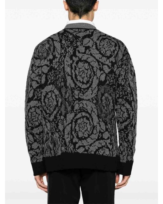 Versace Gray Motivo Sweater for men