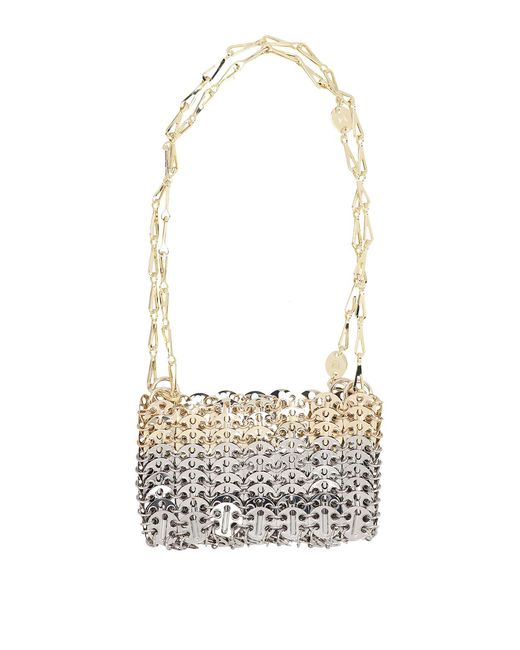 Rabanne White 1969 Nano Skyline Degrade Shoulder Bag