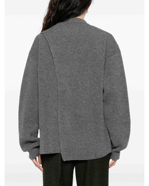 Jil Sander Gray Wool Crewneck Jumper