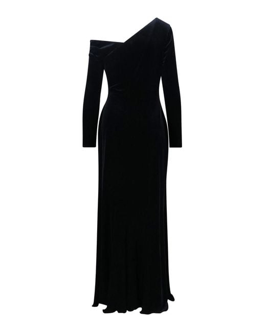 Ralph Lauren Black Asymmetric Maxi Dress
