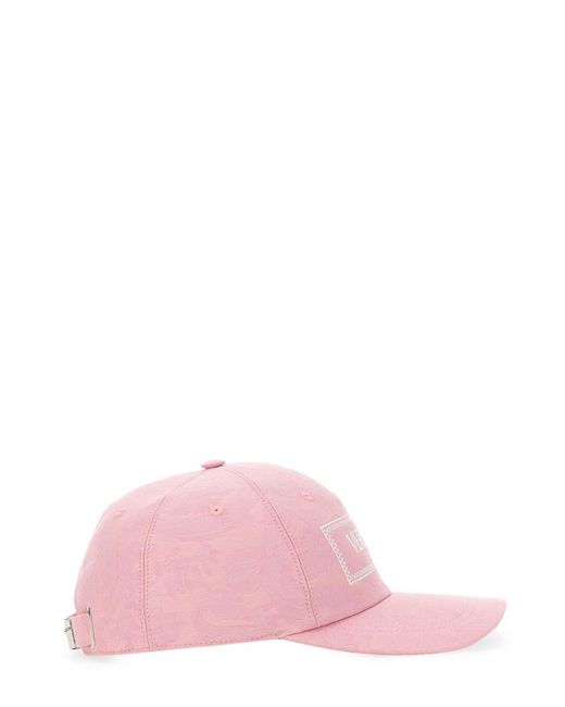 Versace Pink Baseball Hat With Logo