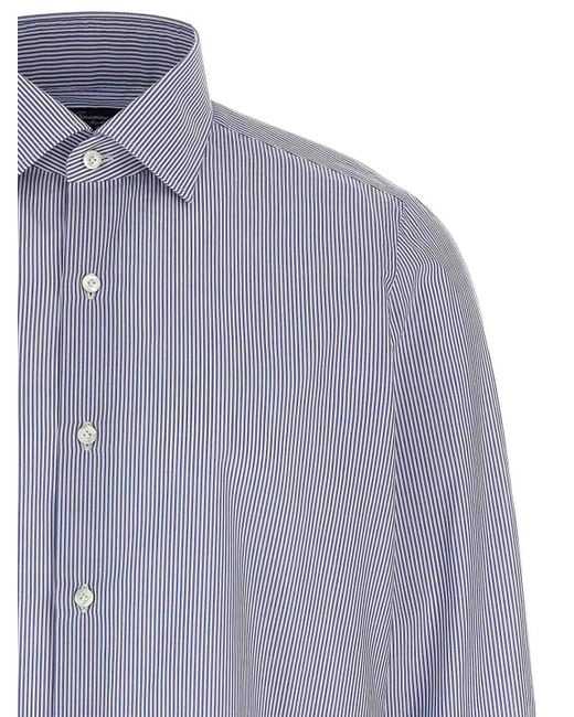 Finamore 1925 Blue Napoli Shirt for men