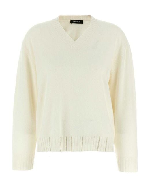 Fabiana Filippi White Jewel Detail Sweater