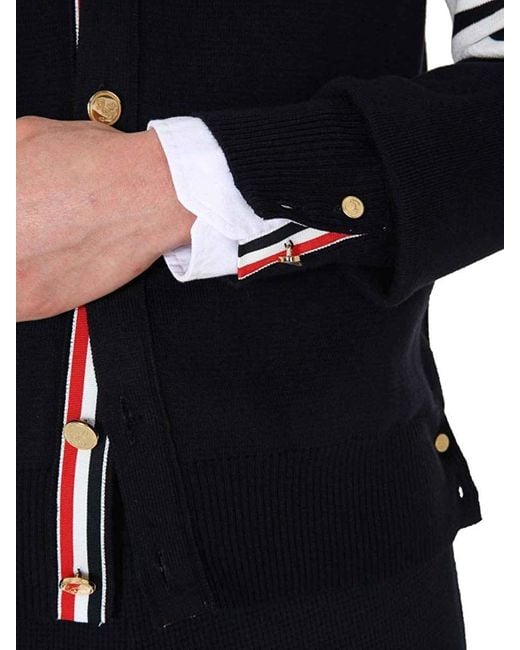Thom Browne Blue Cardigan Scollo A V for men