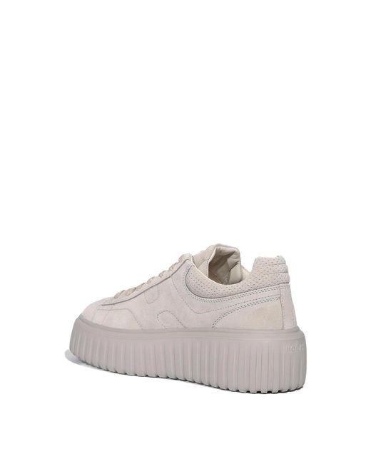 Hogan Gray H-Stripes Sneakers