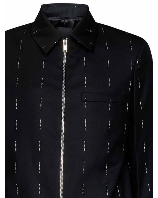 Givenchy Black Embroidered Blazer for men