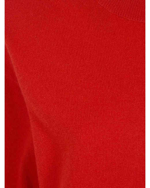 P.A.R.O.S.H. Red Cashmere Round Neck Sweater