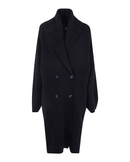 Totême Blue Long Shawl Lapel Cardigan