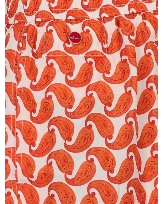 Kiton Red Swimsuit for men