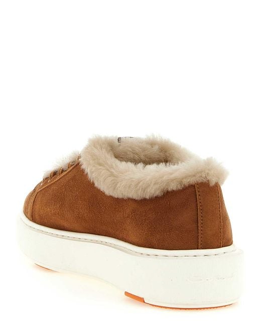 Santoni Brown Cleanmount' Sneakers