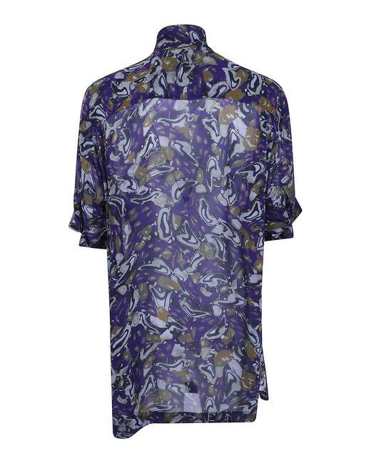 Dries Van Noten Blue Calma Print Shirt
