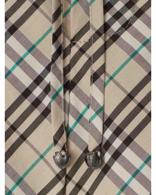 Burberry Natural Checked Drawstring Shorts