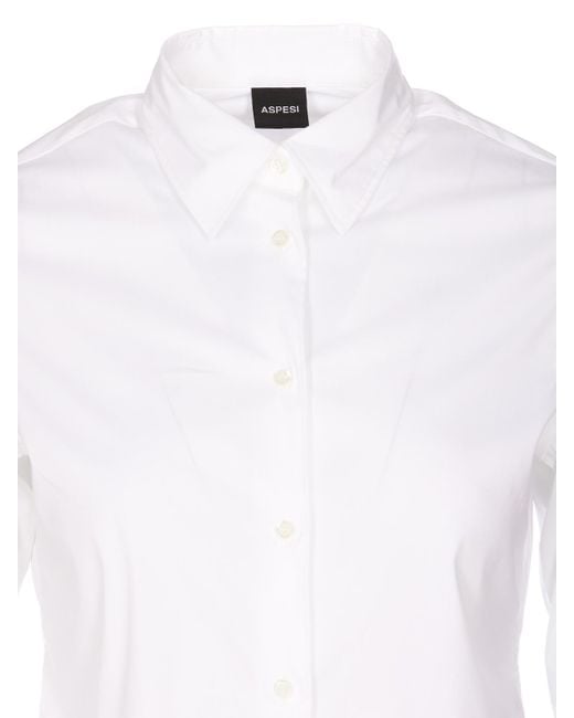 Aspesi White Stretch Cotton Shirt