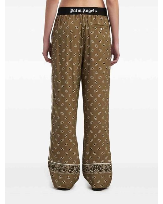 Palm Angels Green Logoed Trousers