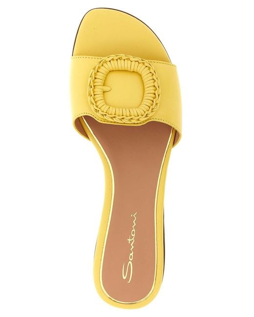 Santoni Yellow Corolle Sandals