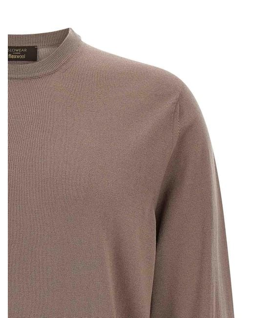 Zanone Brown Virgin Wool Sweater for men