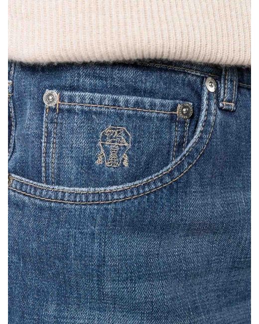 Brunello Cucinelli Blue Pants for men