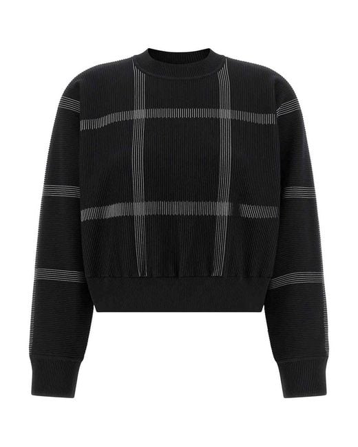 Pleats Please Issey Miyake Black Crossing Knit Sweater