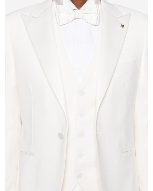 Tagliatore White Lightweight Linen Suit for men